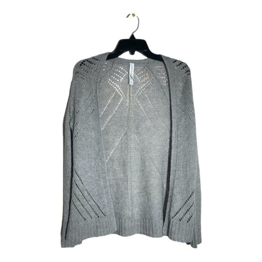 Aeropostale Womens Grey Crochet Cardigan Acrylic Cottage Core Size Small